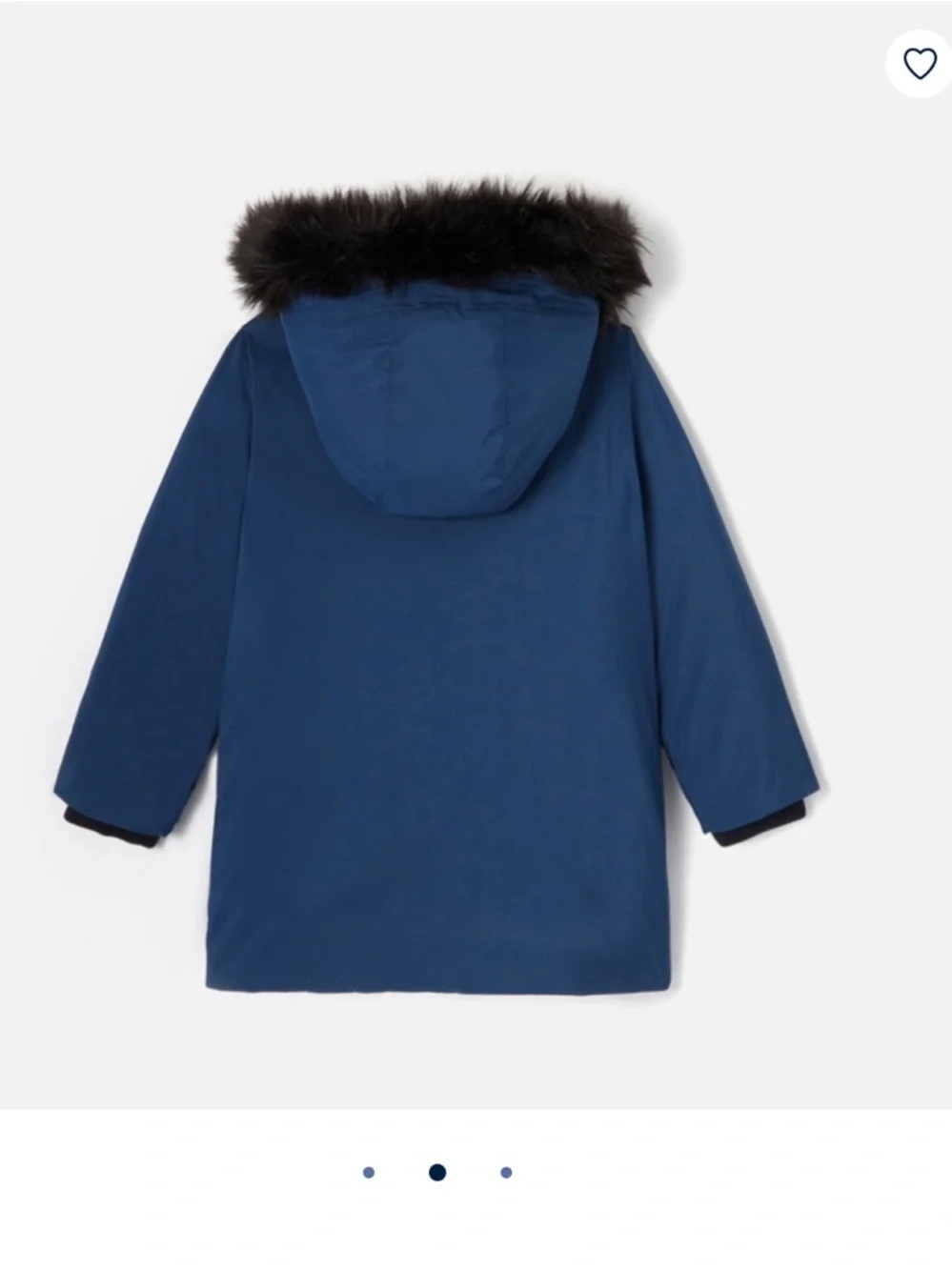 Jacadi Paris Boys Long Down Jacket Navy Blue Coat Faux Fur Hood Size 4